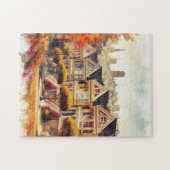 San Francisco Viktorianische Ruhenhäuser im Herbst Puzzle (Horizontal)
