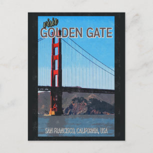 San Francisco Vintag Golden Gate Bridge Travel Postkarte