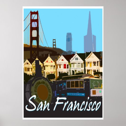 San Francisco Vintag Montage Travel Poster (Vorne)