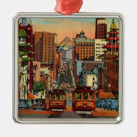 San Francisco Vintag Ornament Aus Metall (Vorne)