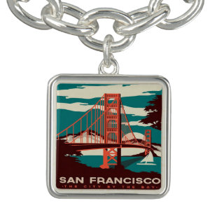 San Francisco Vintag Style Golden Gate Bridge   Armband