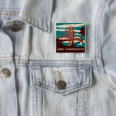 San Francisco Vintag Style Golden Gate Bridge Button (Beispiel)