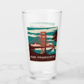 San Francisco Vintag Style Golden Gate Bridge   Glas (Rückseite)
