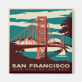 San Francisco Vintag Style Golden Gate Bridge Magnet