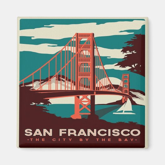 San Francisco Vintag Style Golden Gate Bridge Magnet (Vorne)
