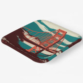 San Francisco Vintag Style Golden Gate Bridge Pappteller (Gewinkelt)