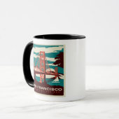 San Francisco Vintag Style Golden Gate Bridge  Tasse (Vorderseite Links)
