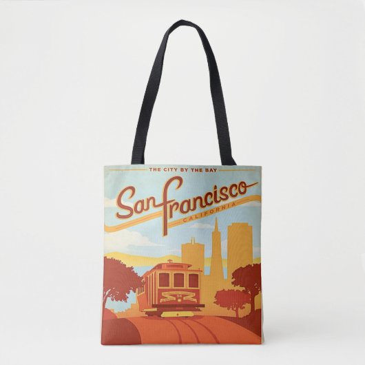 San Francisco Vintag Style Tote Tasche Trolley (Vorderseite)