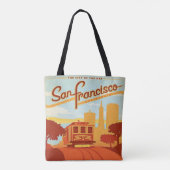 San Francisco Vintag Style Tote Tasche Trolley (Rückseite)