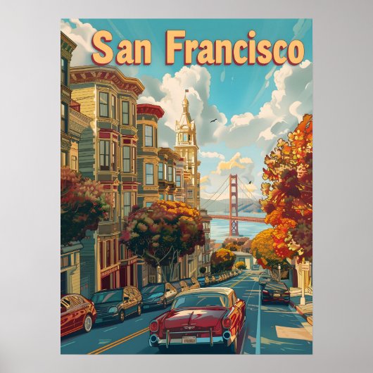 San Francisco Vintage Car Poster (Vorne)