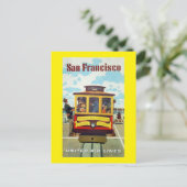 San Francisco Vintage Reise Postkarte (Stehend Vorderseite)
