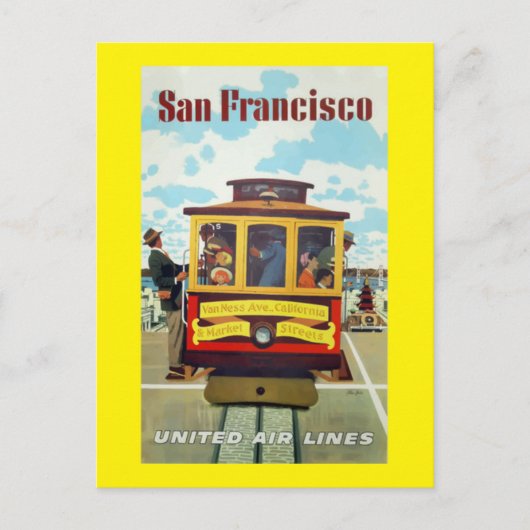 San Francisco Vintage Reise Postkarte (Vorderseite)