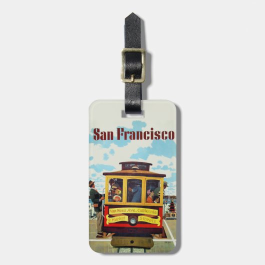 San Francisco Vintage Reisegepäck Gepäckanhänger (Vorderseite vertikal)