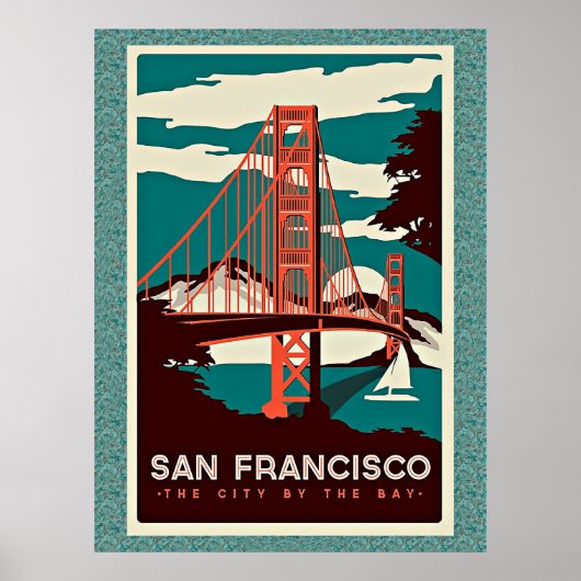 San Francisco Vintage Reiseplakat Poster (Vorne)