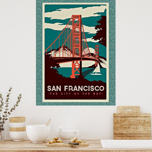 San Francisco Vintage Reiseplakat Poster (Küche)