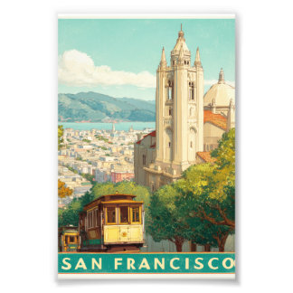 San Francisco Vintage-Reiseposter Fotodruck