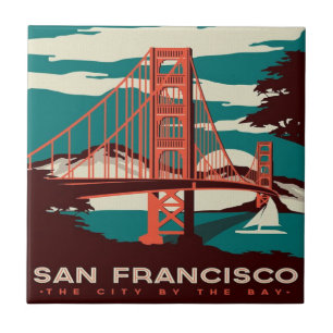 San Francisco Vintage Stil Golden Gate Bridge Fliese