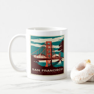 San Francisco Vintage Style Golden Gate Bridge Kaffeetasse