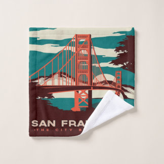 San Francisco Vintage Style Golden Gate Bridge Waschlappen