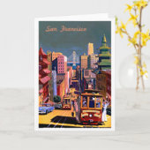 San Francisco Vintage Travel Poster Karte (Gelbe Blume)