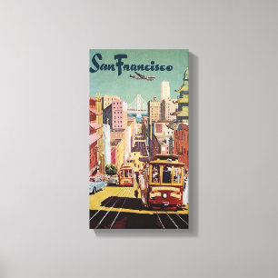 San Francisco Vintage Travel Poster Leinwanddruck