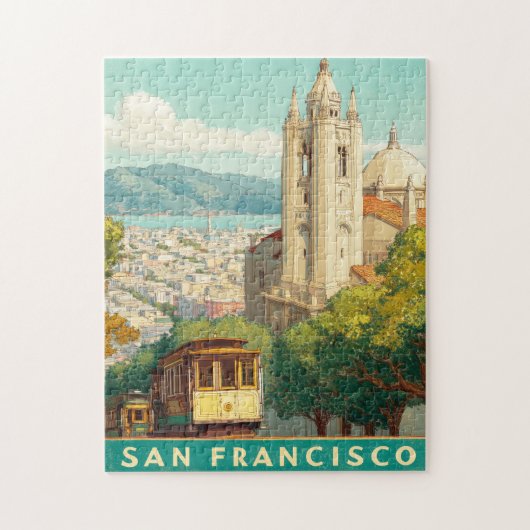 San Francisco Vintage Travel Poster Puzzle (Vertikal)