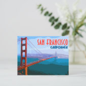 San Francisco Vintage Travel Postkarte (Stehend Vorderseite)