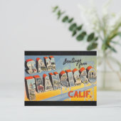 San Francisco Vintage Travel Postkarte (Stehend Vorderseite)