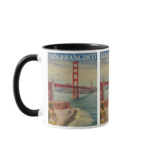 San Francisco Vintage Travel USA Golden Gate