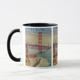 San Francisco Vintage Travel USA Golden Gate Tasse