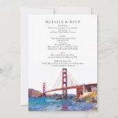 San Francisco Watercolor All In One Wedding Einladung (Rückseite)