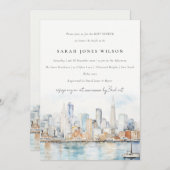 San Francisco Watercolor Landscape Baby Shower Einladung (Vorne/Hinten)