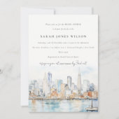 San Francisco Watercolor Landscape Bridal Shower Einladung (Vorderseite)