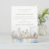 San Francisco Watercolor Landscape Bridal Shower Einladung (Stehend Vorderseite)