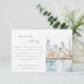 San Francisco Watercolor Landscape Wedding Details Begleitkarte (Stehend Vorderseite)