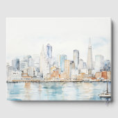 San Francisco Watercolor Landscape Wedding Gästebuch (Rückseite)