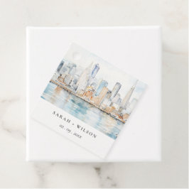 San Francisco Watercolor Landscape Wedding Geschenkanhänger