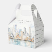 San Francisco Watercolor Landscape Wedding Geschenkschachtel (Rückseite)