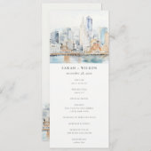 San Francisco Watercolor Landscape Wedding Program Einladung (Vorne/Hinten)