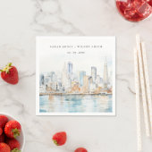 San Francisco Watercolor Landscape Wedding Serviette (Beispiel)