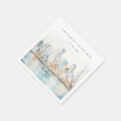 San Francisco Watercolor Landscape Wedding Serviette (Ecke)
