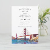 San Francisco Watercolor Retirement Party Einladung (Stehend Vorderseite)