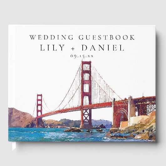 San Francisco Watercolor Wedding Gästebuch (Vorderseite)