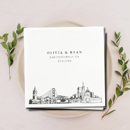 San Francisco Wedding Cocktail Napkin Serviette