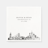 San Francisco Wedding Cocktail Napkin Serviette (Vorderseite)