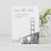 San Francisco Wedding Golden Gate Save the Date Einladung (Stehend Vorderseite)