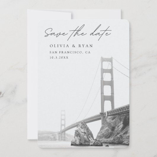 San Francisco Wedding Golden Gate Save the Date Einladung (Vorderseite)