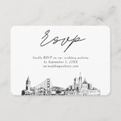 San Francisco Wedding Minimalistisch Sketch UAWG Begleitkarte (Vorderseite)