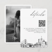 San Francisco Wedding Modern Details QR Code Begleitkarte (Vorne/Hinten)
