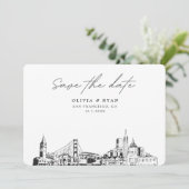 San Francisco Wedding Modern Save the Date Einladung (Stehend Vorderseite)